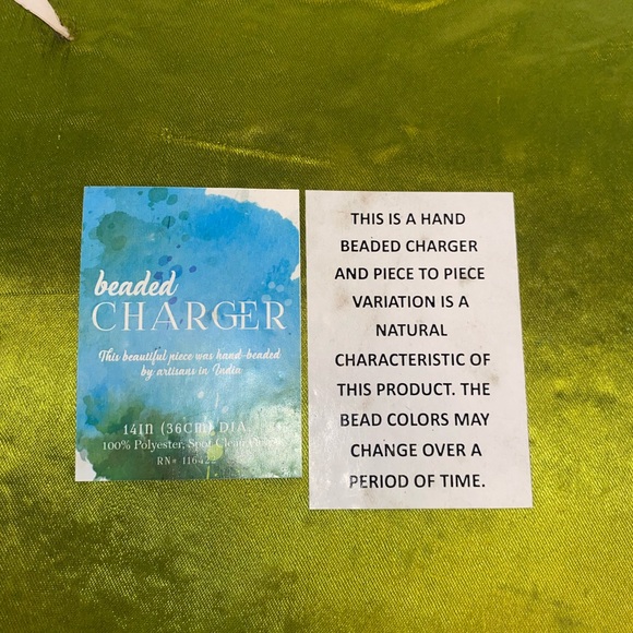 Set of 4 Vintage Hand Beaded Leaf Chargers - Picture 7 of 9